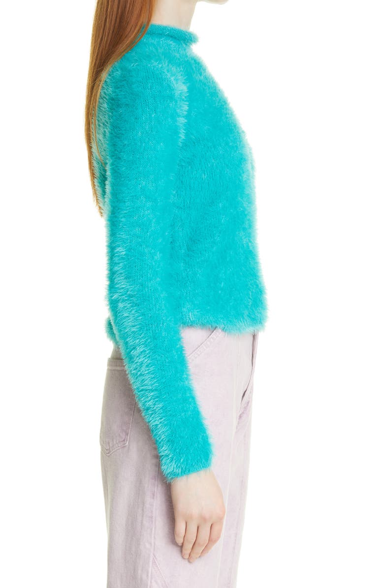 Stella McCartney Compact Faux Fur Turtleneck Sweater, Alternate, color, 