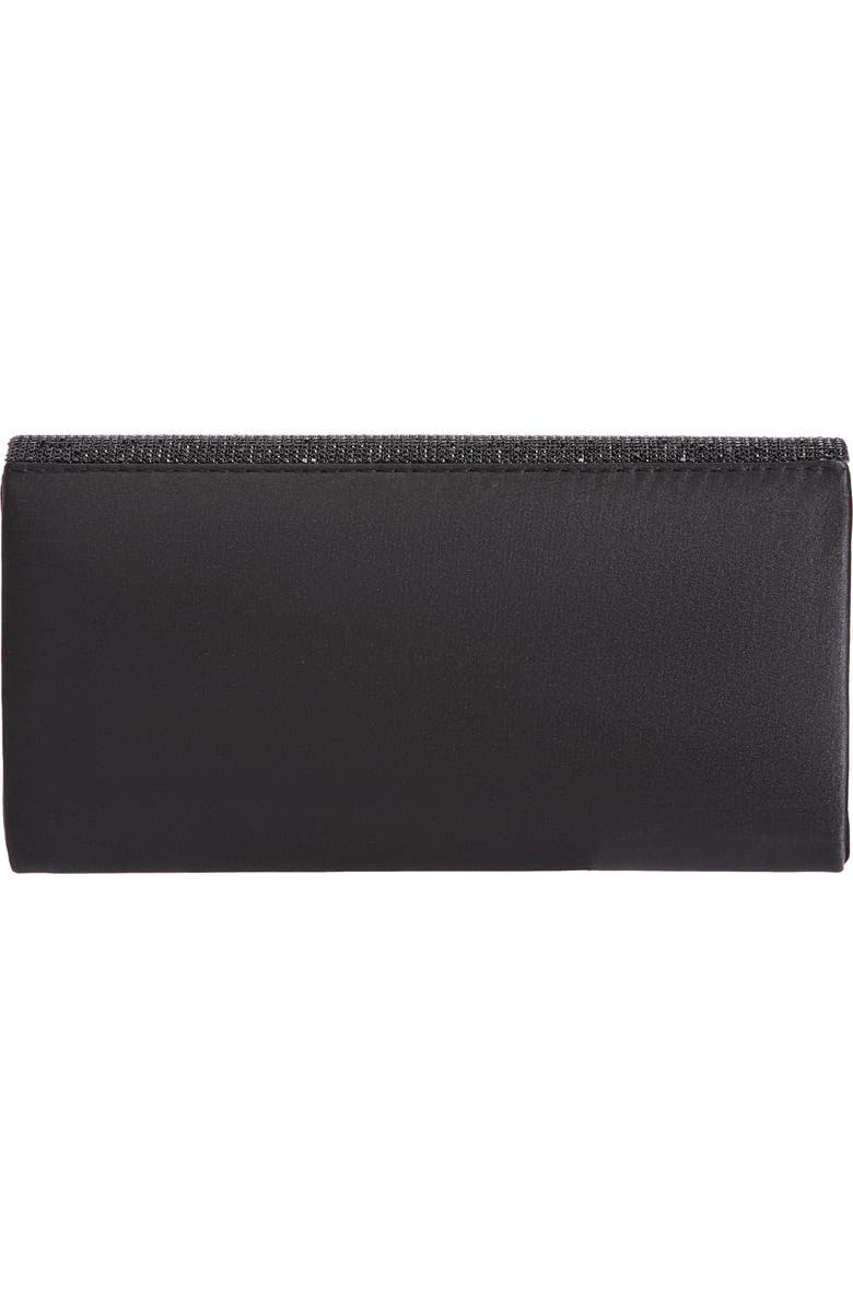 LADY COUTURE Chic Rhinestone & Satin Envelope Clutch, Alternate, color, Black