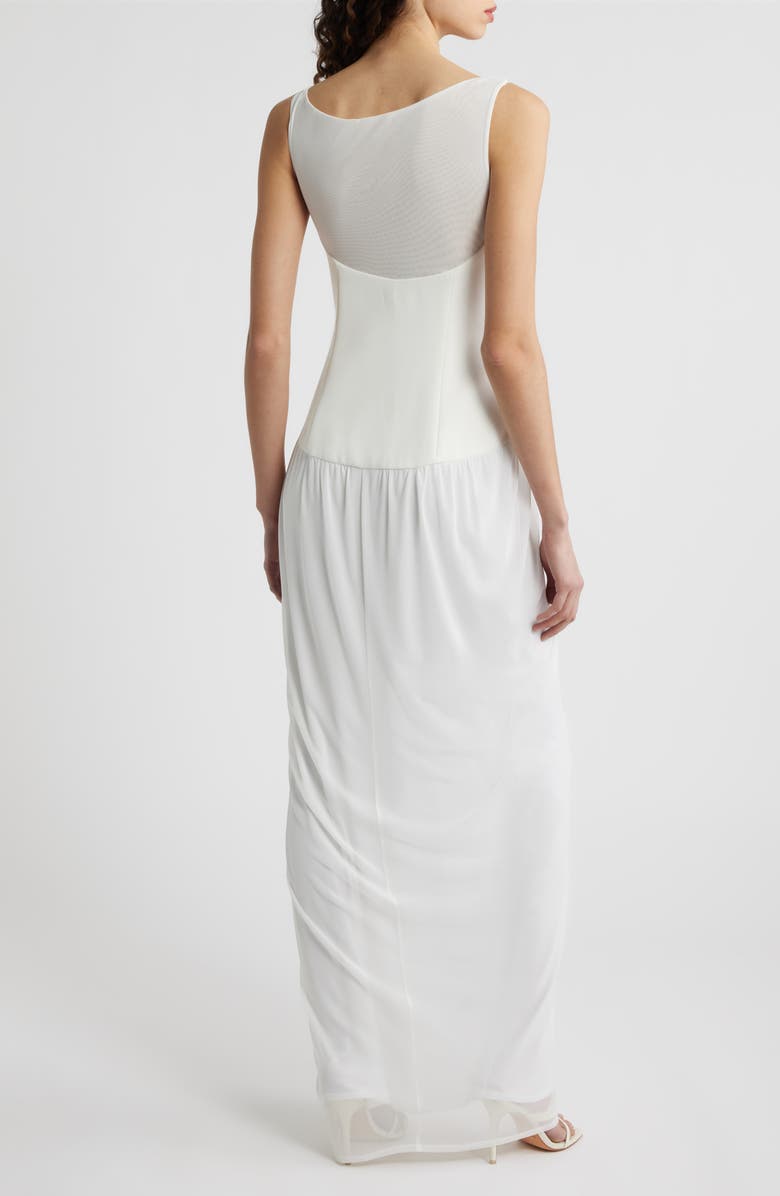Black Halo Sylara Drape Sleeveless Gown, Alternate, color, White