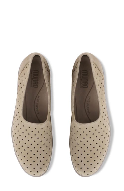 Munro Ridley Perforated Sneaker In Light Taupe