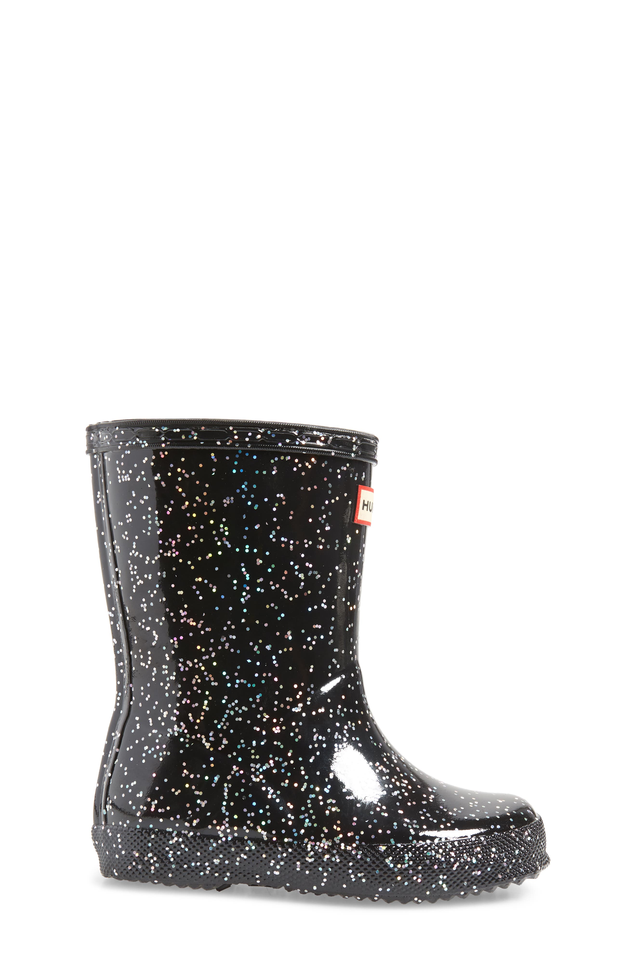 Hunter First Classic Giant Glitter Waterproof Rain Boot, Alternate, color, 