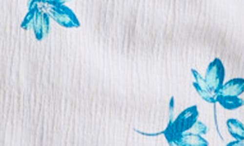 Original Penguin Floral Short Sleeve Cotton & Viscose Seersucker Button-down Shirt In Bright White