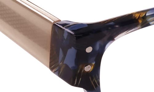 Eyebobs Head 49mm Rectangular Reading Glasses In Blue And Amber