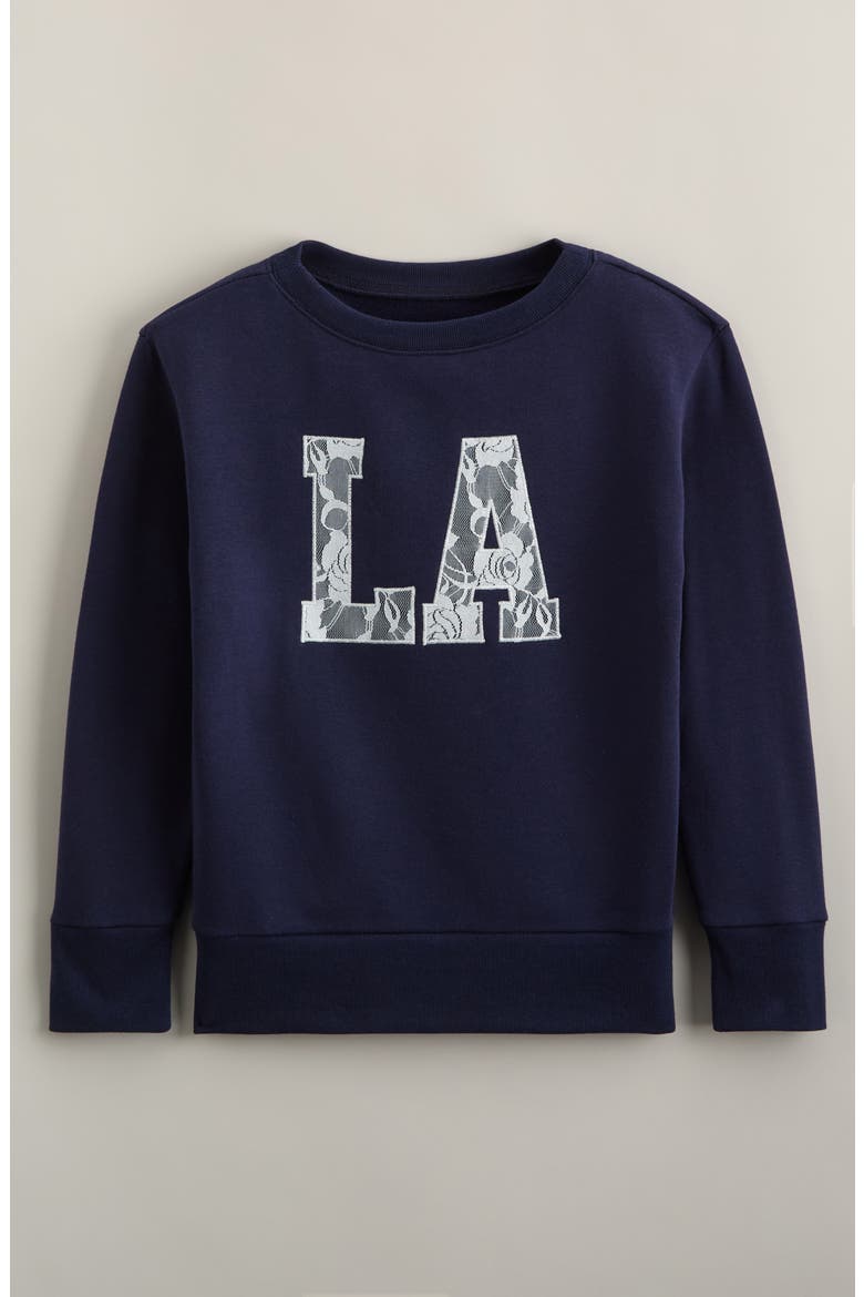 Kids' Lace Graphic Sweatshirt, Main, color, NAVY PEACOAT