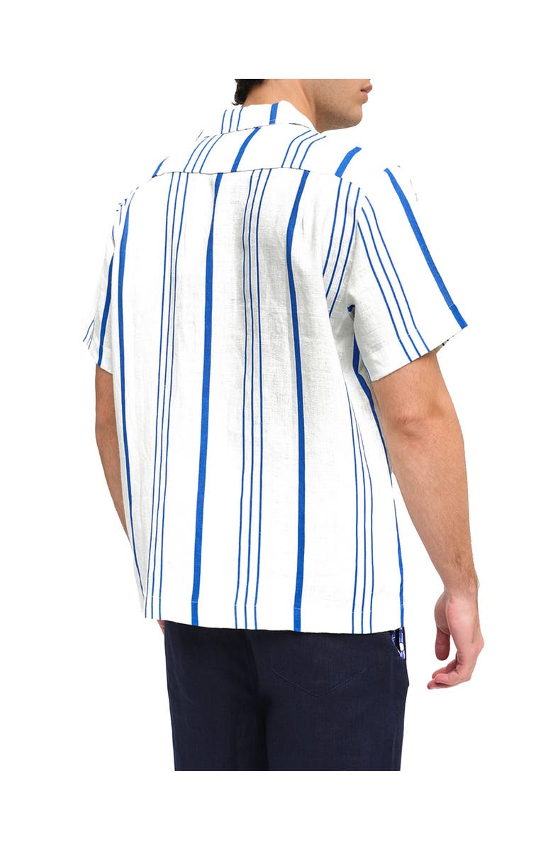 Peninsula Swimwear La Greca Linen Bowling Shirt, Alternate, color,