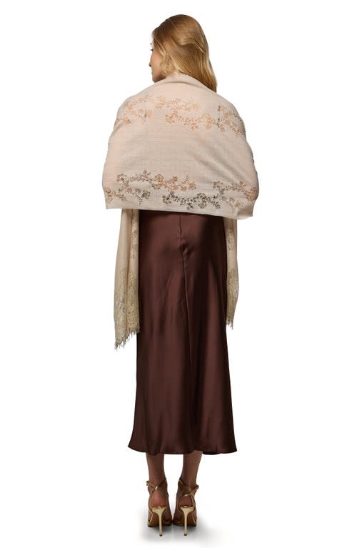 Saachi Lace Embellished Scarf In Brown