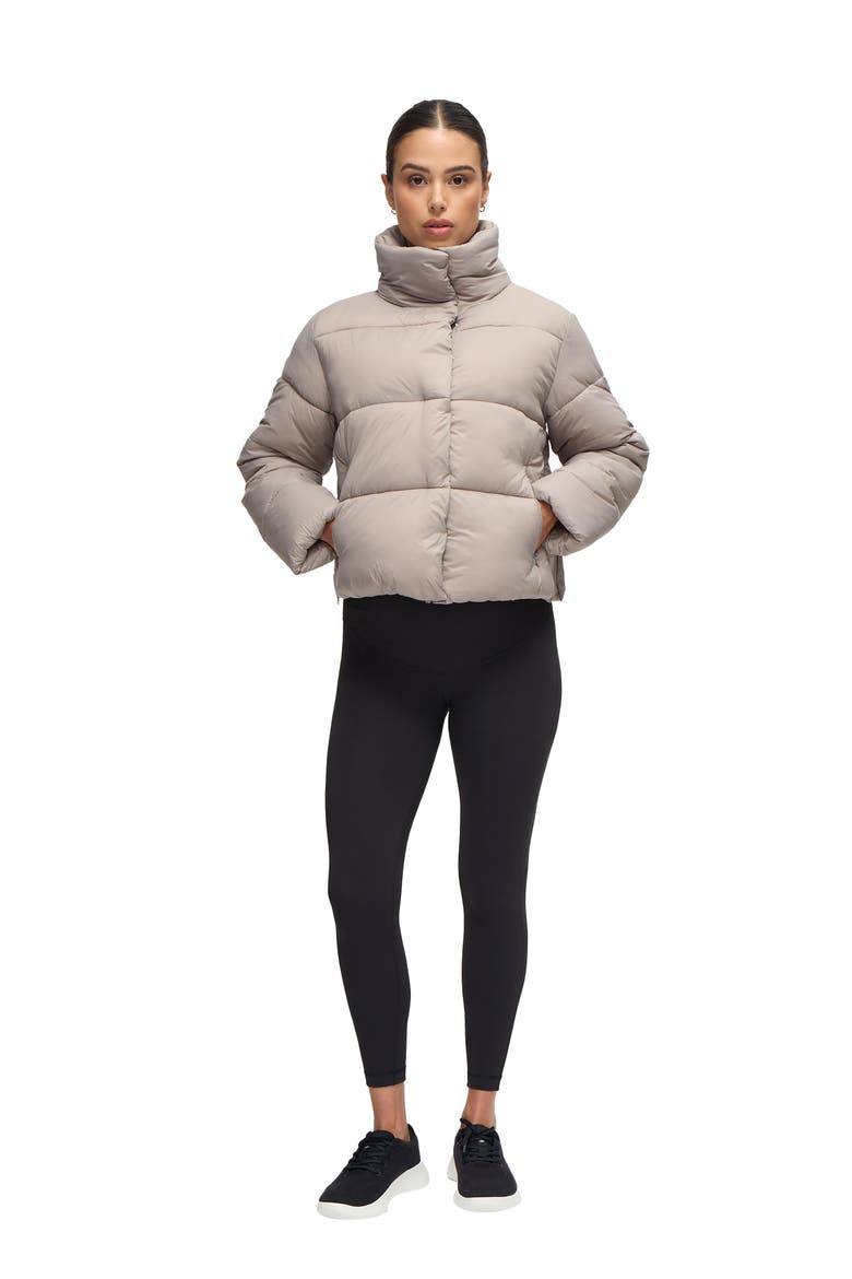 Short Maternity Puffer Jacket, Main, color, Mushroom