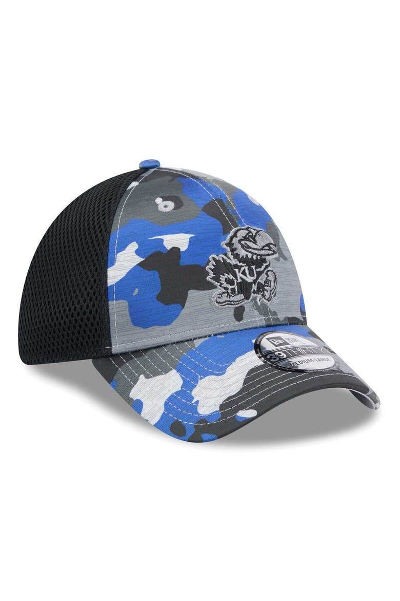 Men's New Era Camo/Black Kansas Jayhawks Active 39THIRTY Flex Hat, Alternate, color, Camo