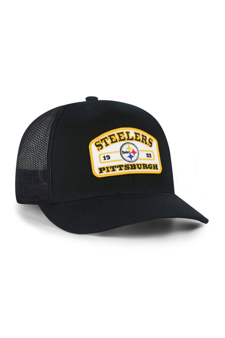 Men's '47 Black Pittsburgh Steelers  Roadway Adjustable Trucker Hat, Alternate, color, Black