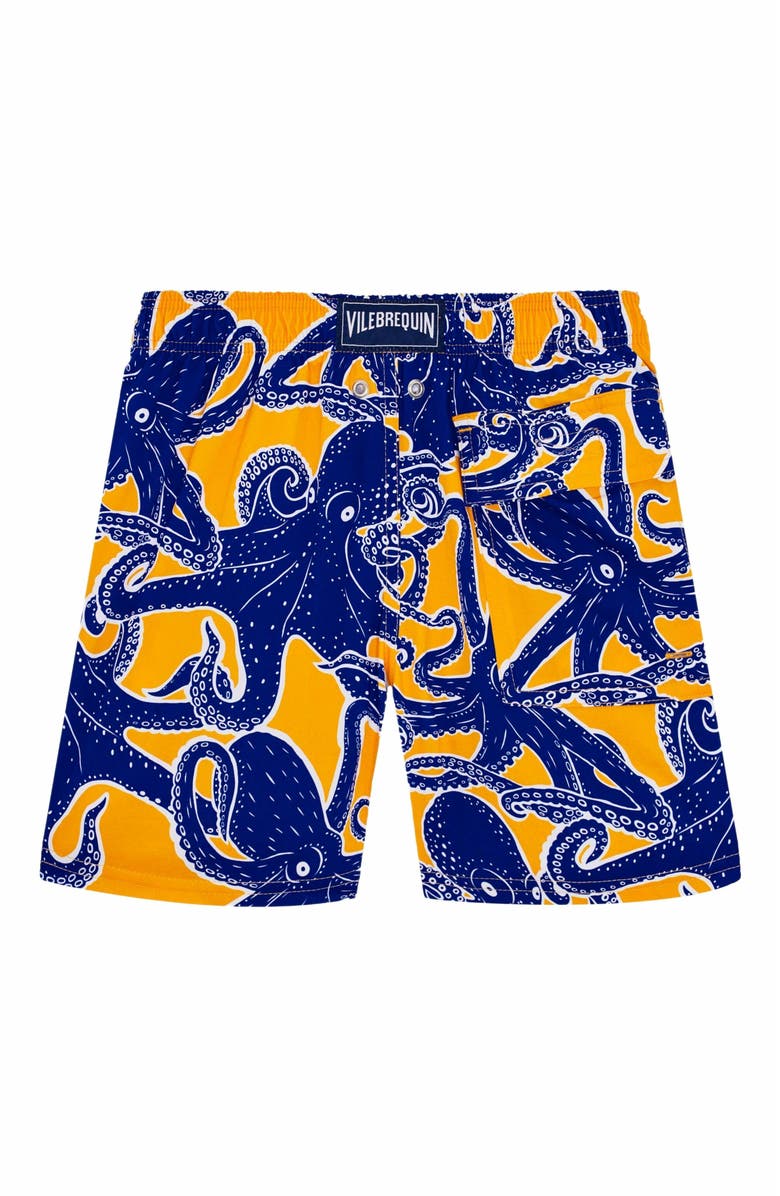 Vilebrequin Kids' Poulpes Stretch Swim Shorts, Alternate, color, Mangue