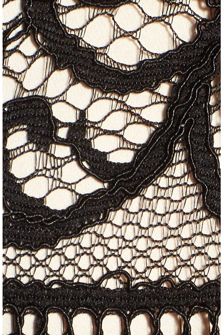 Lace Long Sleeve Romper, Alternate, color, BLACK