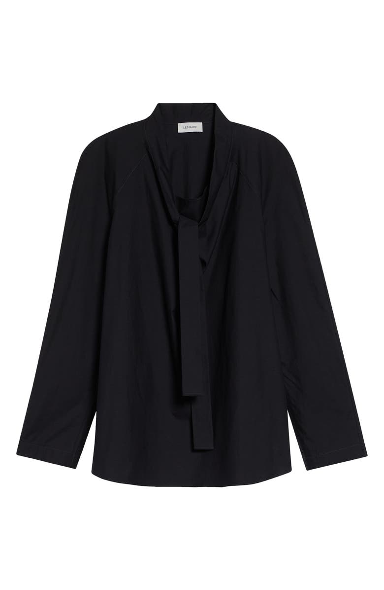 Lemaire Ascot Cotton & Silk Top, Main, color, Squid Ink