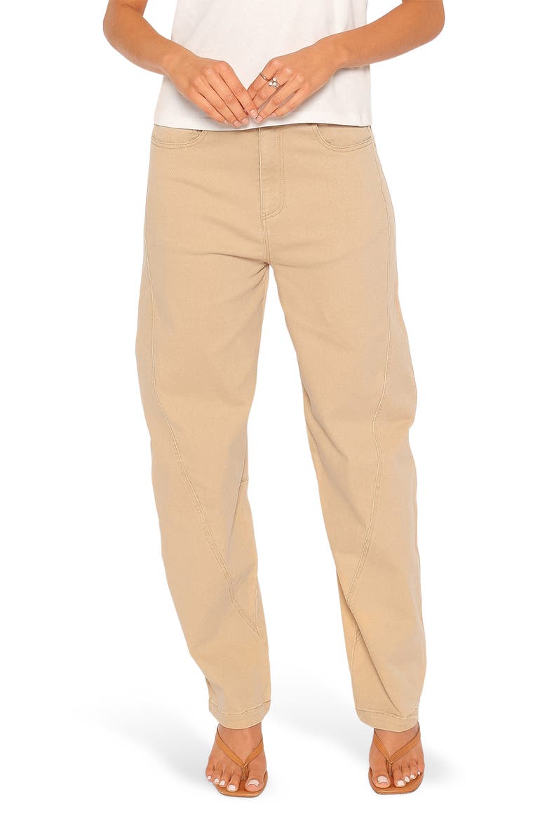 Amity High Waist Barrel Leg Jeans, Main, color, MUSHROOM