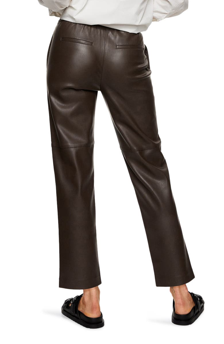 MANGO Faux Leather Straight Leg Pants, Alternate, color, 