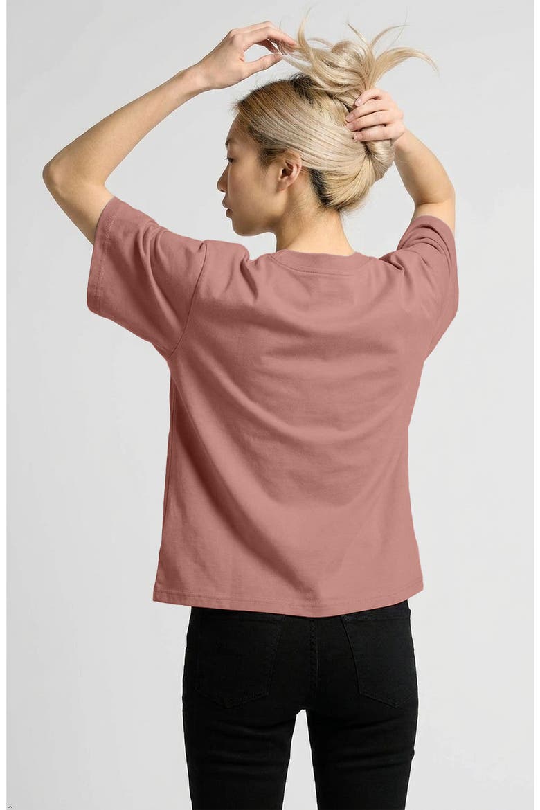 Butterfly Relaxed Midweight Jersey Tee, Alternate, color, Hazy Pink