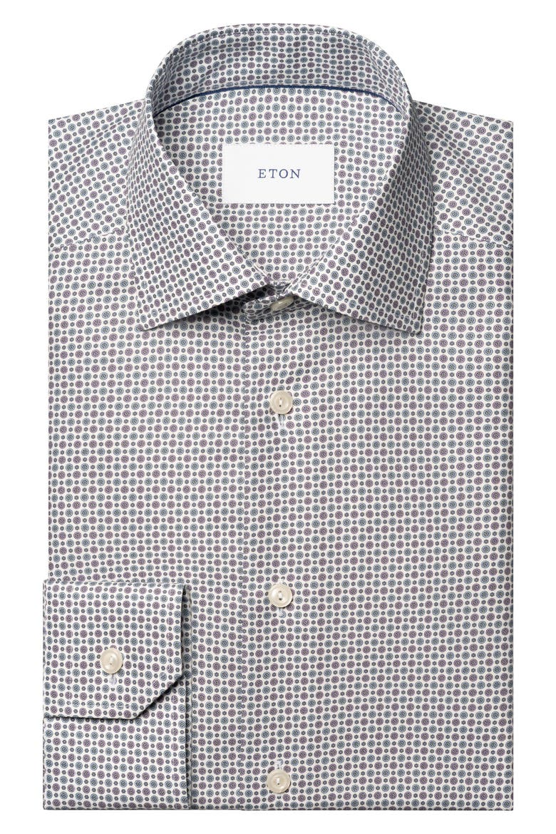Slim Fit Micro Floral Print Shirt, Alternate, color, MEDIUM PURPLE