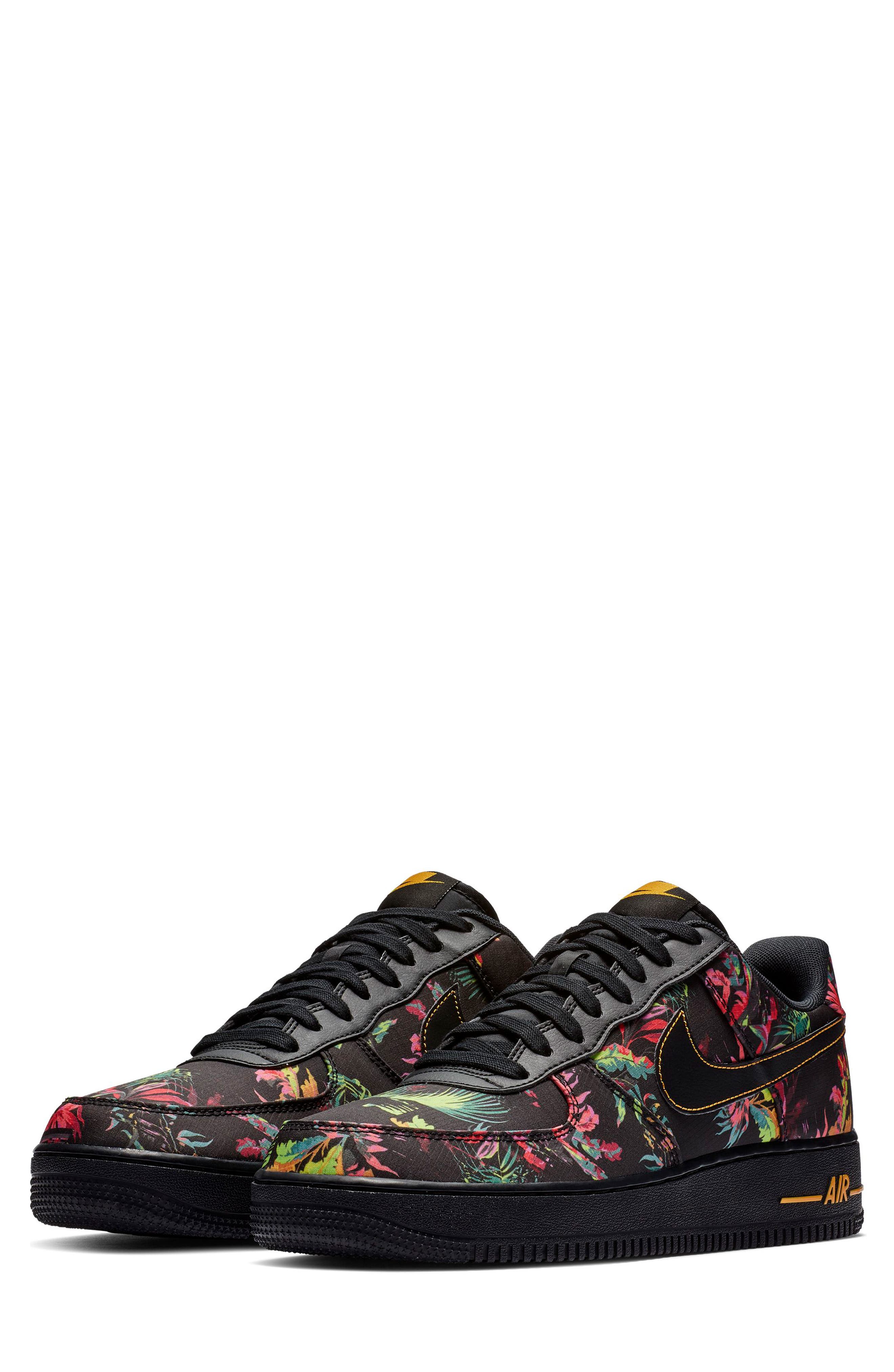 Air Force 1 Sneaker (Nordstrom Exclusive), Main, color, BLACK/ MULTI COLOR/ GOLD