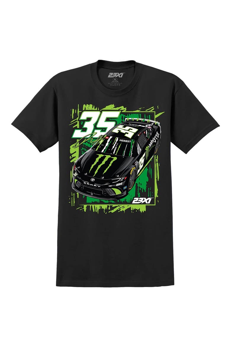 Men's 23XI Racing Black Riley Herbst Monster Energy Car T-Shirt, Alternate, color, Black