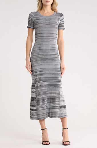 Desigual Stripe Short Sleeve Maxi Sweater Dress