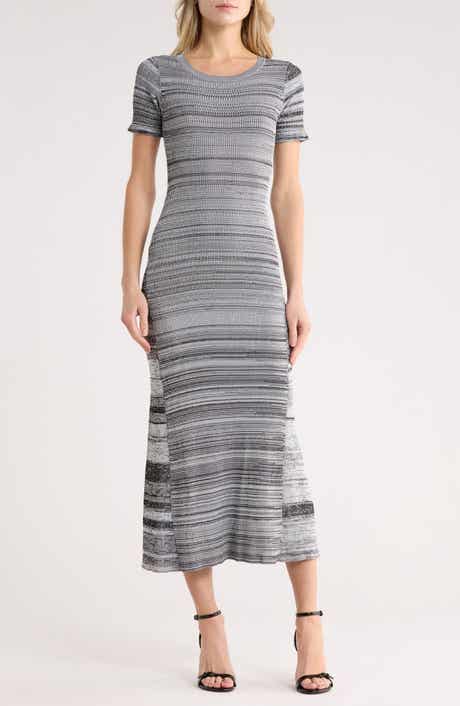 Desigual Stripe Short Sleeve Maxi Sweater Dress