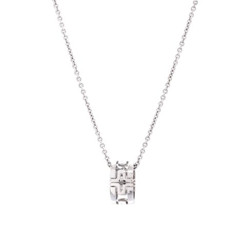 Parentesi Ring Pendant Necklace 18K White Gold