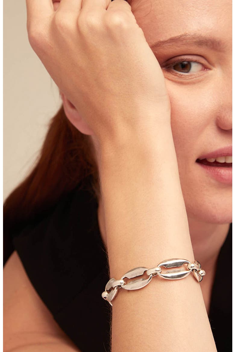 Small Oval Link Chain Bracelet, Alternate, color, Silver