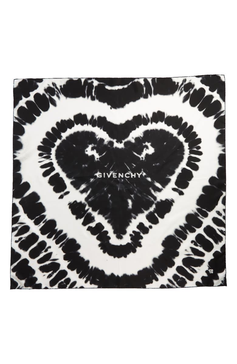 Givenchy Heart Logo Tie Dye Silk Scarf, Alternate, color, 