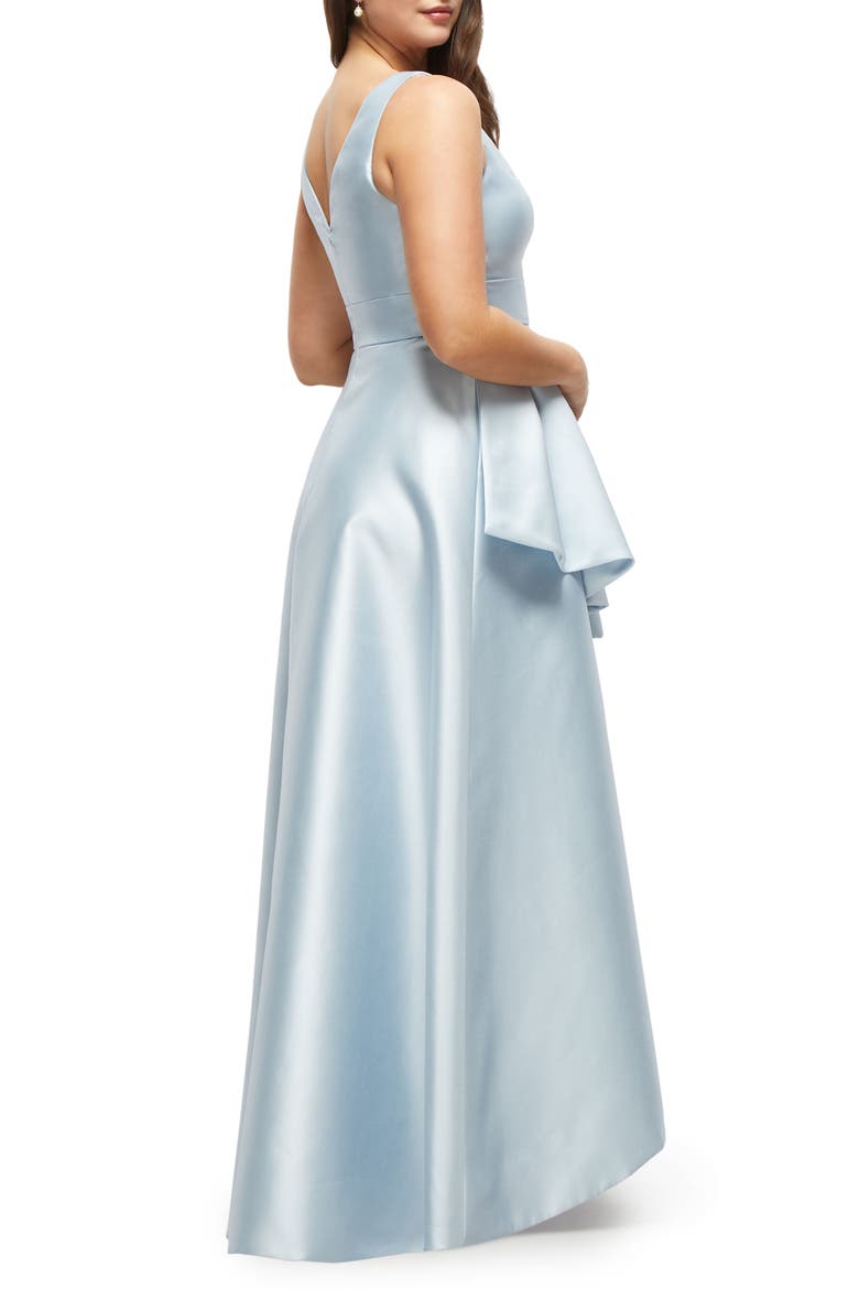 Beaded Flower Sleeveless High-Low Gown, Alternate, color, MIST