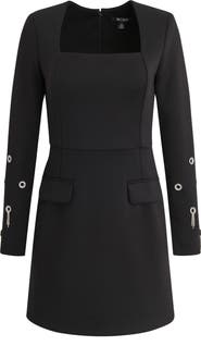 BCBG Rivet Detail Long Sleeve Minidress