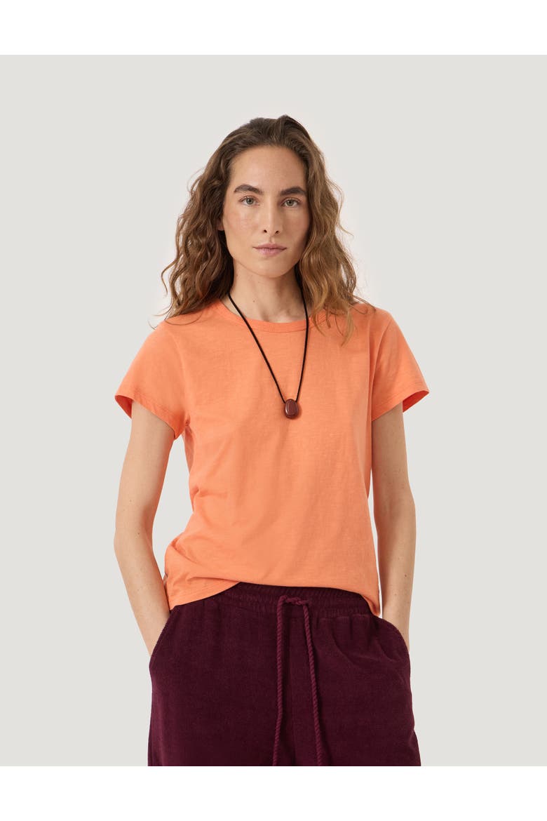 Slim Fit Slub Cotton Crew T-Shirt, Main, color, Bright Orange
