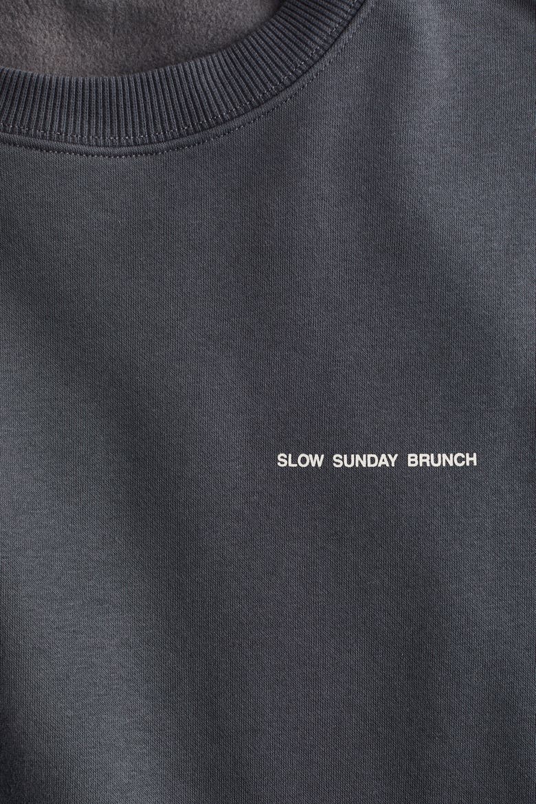 Text-motif Sweatshirt, Alternate, color, Dark gray/Brunch