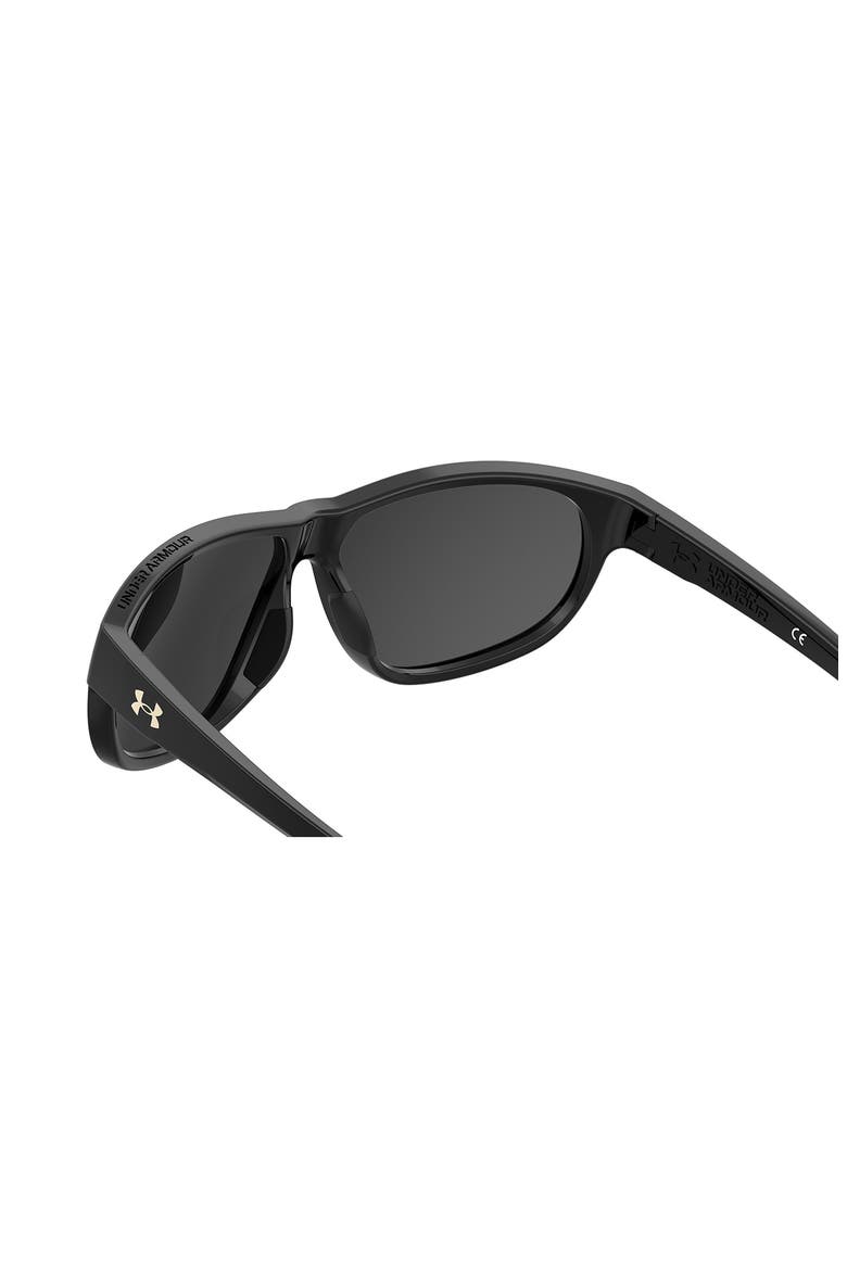 59mm Gradient Polarized Rectangular Sunglasses, Alternate, color, BLACK