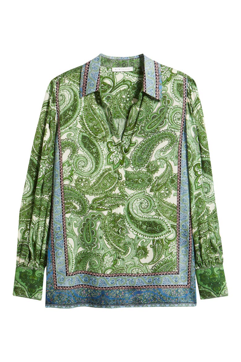 The Olivia Regent Paisley Stretch Silk Button-Up Shirt, Alternate, color, REGENT PAISLEY PRINT