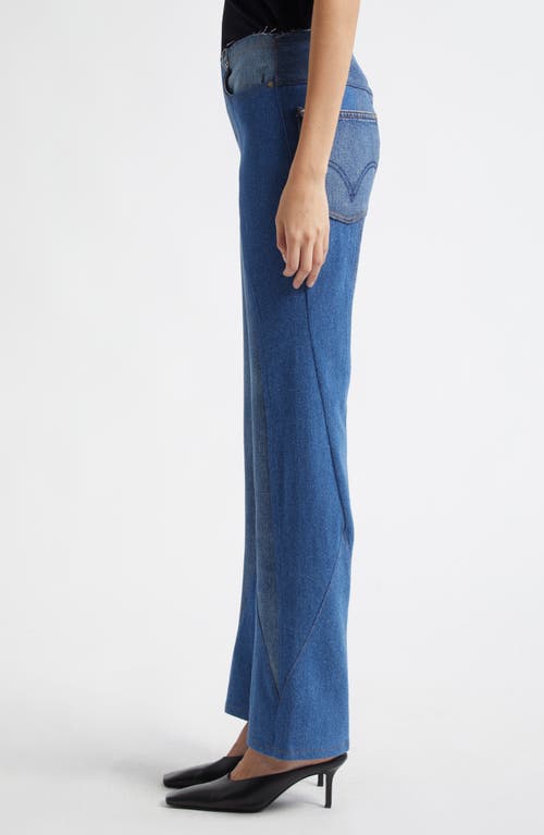 Conner Ives Reconstituted Bootcut Jeans In Blue