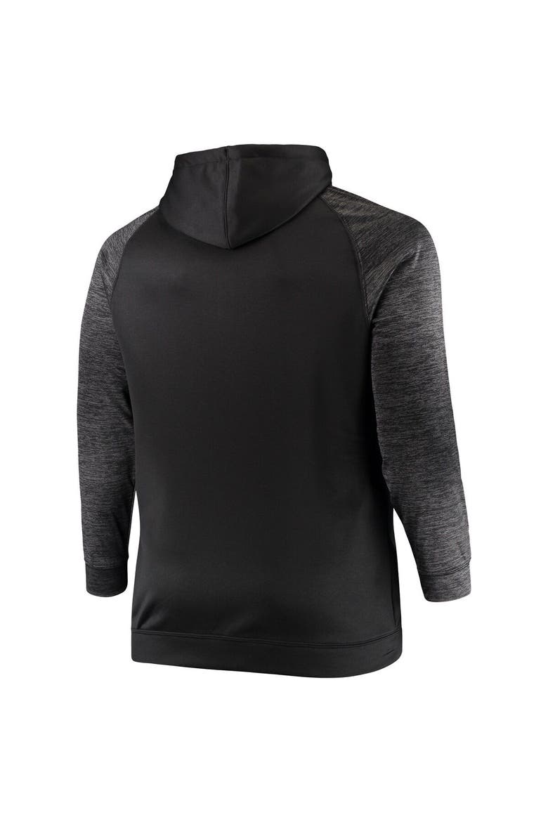 Men's Colosseum Black Penn State Nittany Lions Big & Tall Blackout Raglan Full-Zip Hoodie, Alternate, color, Black