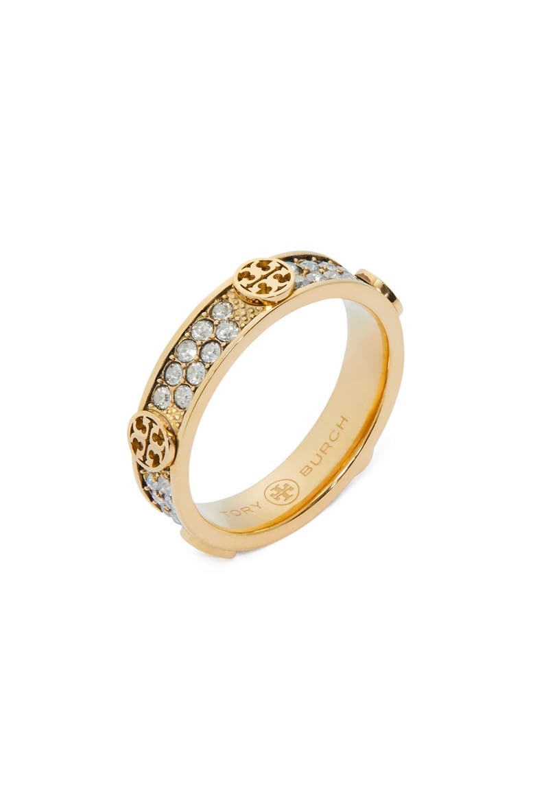 Icon Pave Ring, Main, color, TORY GOLD / CRYSTAL