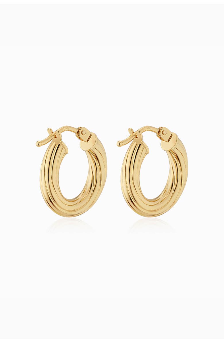 Oradina 18K Yellow Gold With a Twist Mini Hoops, Alternate, color, 