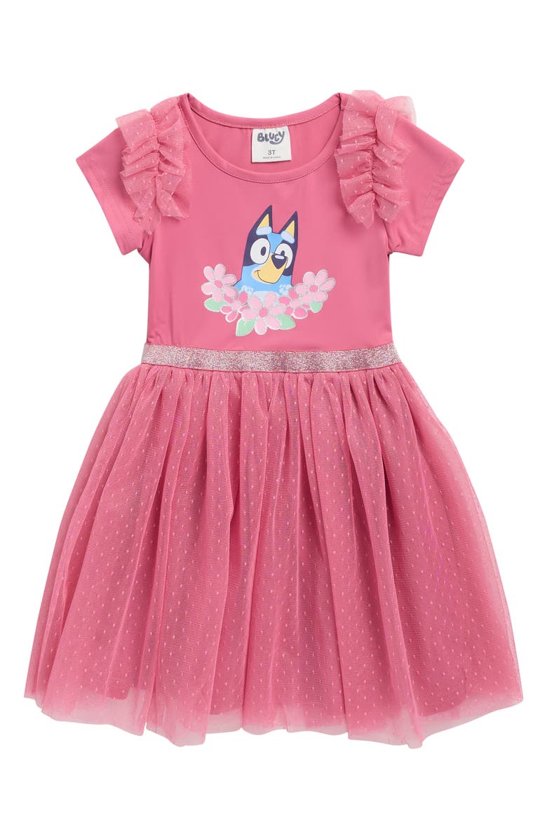 Happy Threads Kids' Bluey Ballerina Tutu Dress, Main, color,