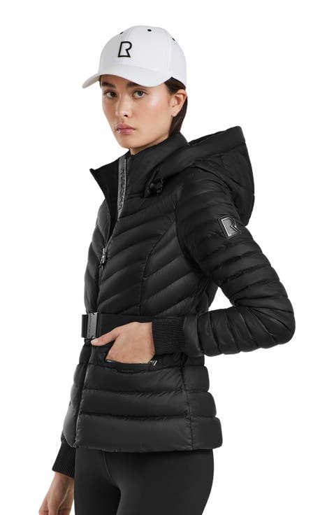 SCARLETT WOMEN'S QUILTED LIGHT DOWN JACKET WITH REMOVABLE BELT