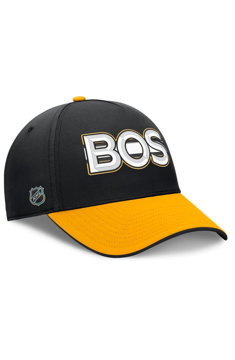 FANATICS Men's Fanatics Black/Gold Boston Bruins Authentic Pro Rink Team Code Flex Hat, Alternate, color, Black