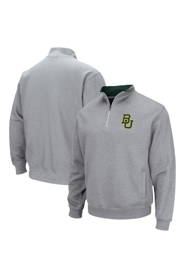 Men's Colosseum Heathered Gray Baylor Bears Tortugas Team Logo Quarter-Zip Jacket, Alternate, color, Heather Gray