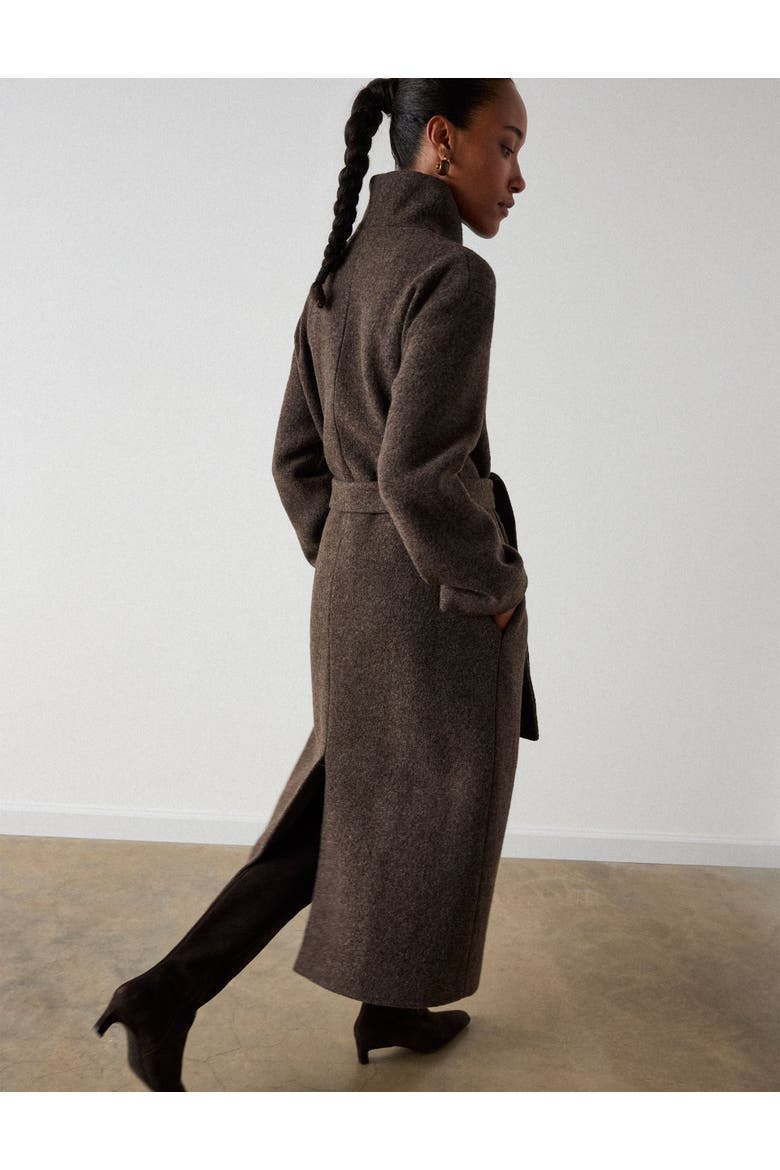 Morgan Wool Funnel Neck Wrap Coat, Alternate, color, Taupe