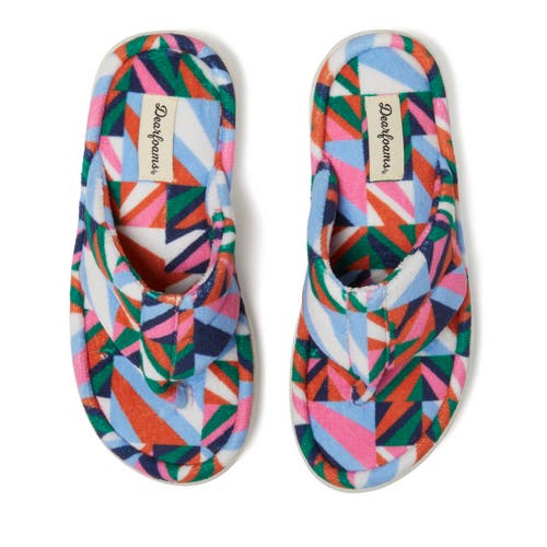 Shop Dearfoams Wrenley Terry Thong Flip Flop Slipper In Multi