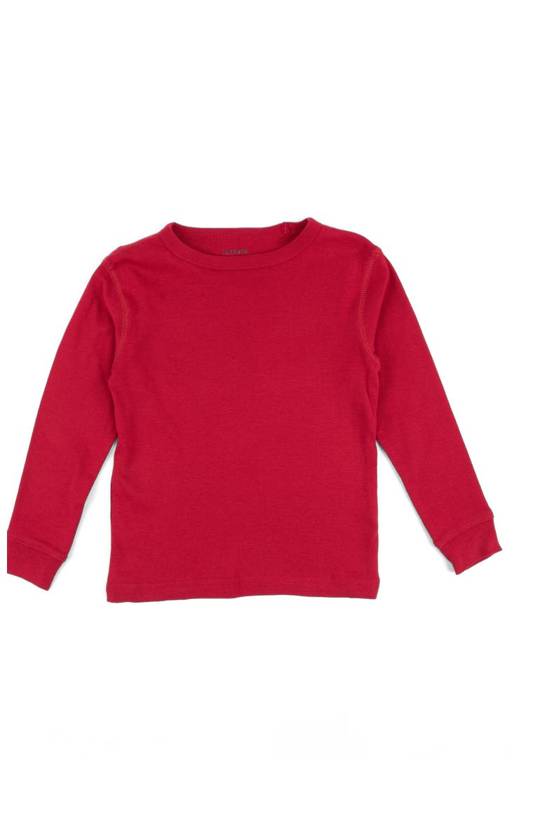 Kids Long Sleeve T-Shirt, 100% Cotton, Solid Colors, Main, color, RED