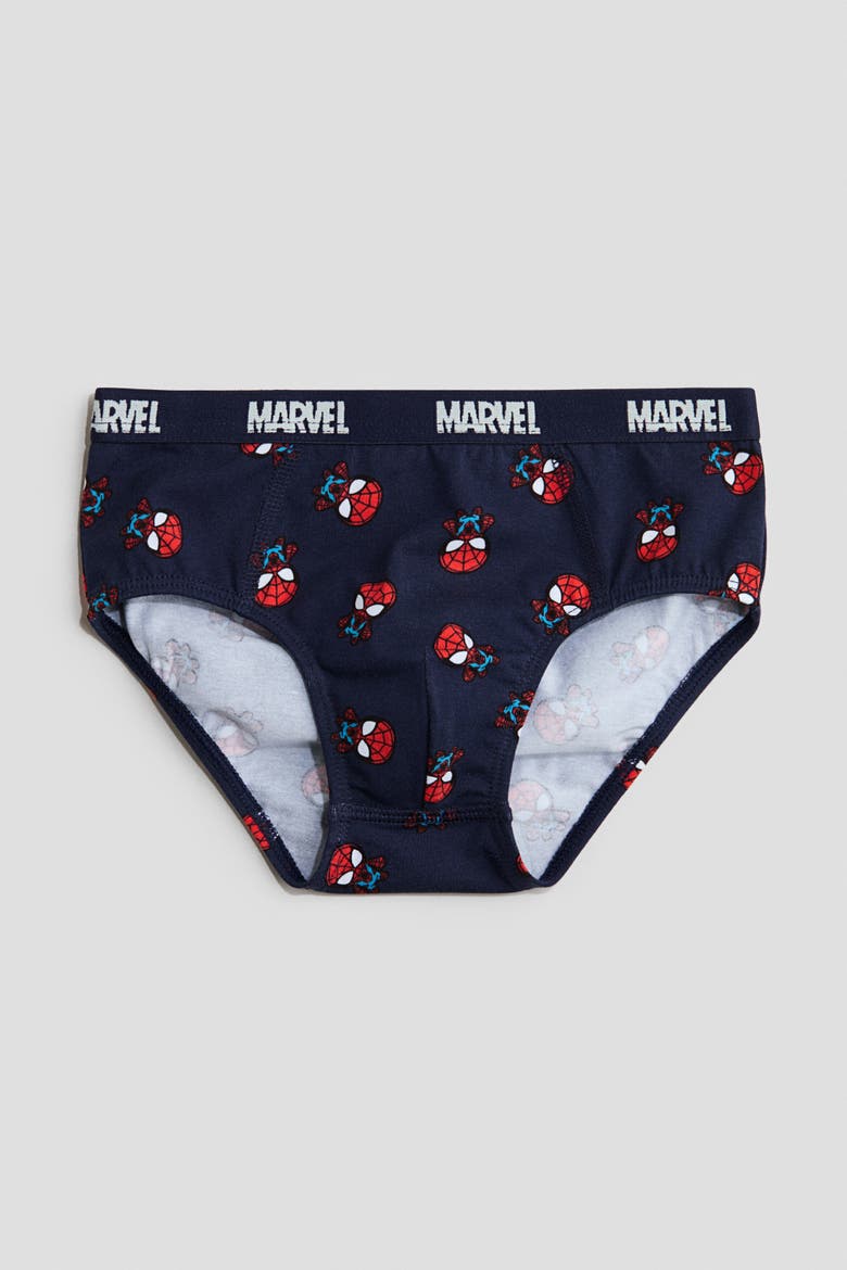5-pack Printed Boys' Briefs, Alternate, color, Navy blue/Marvel Comics