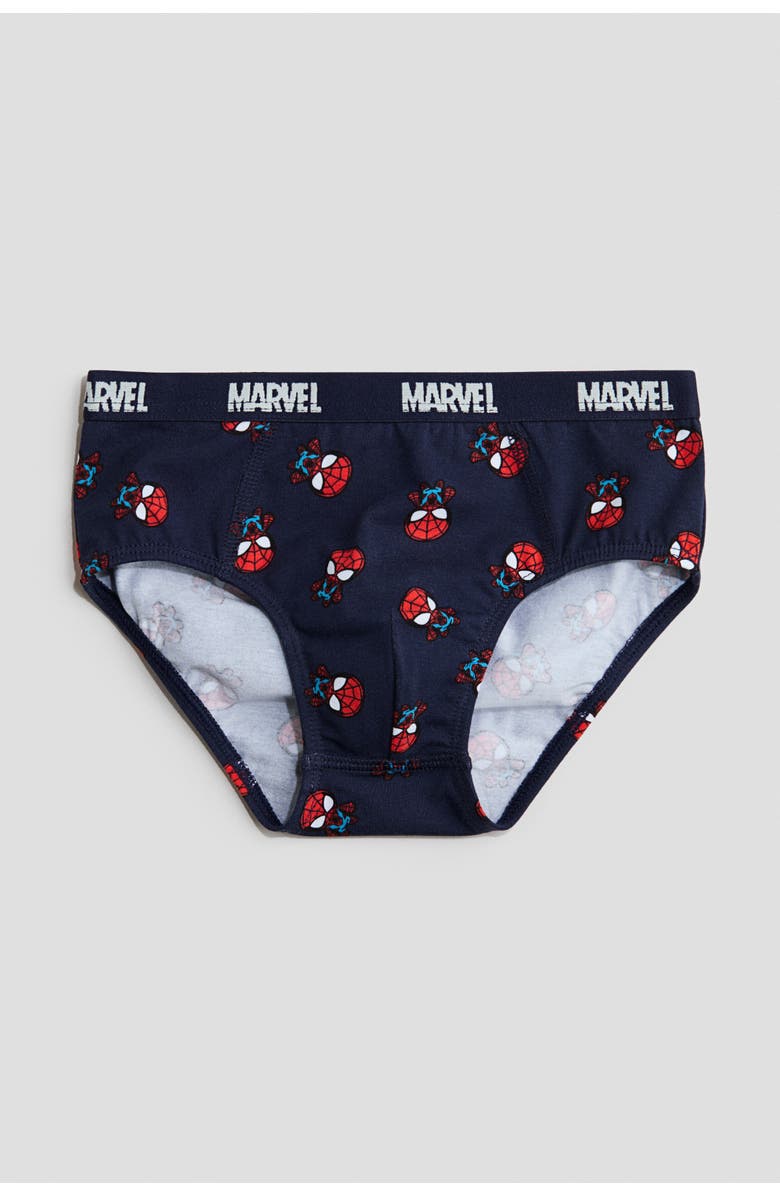H&M 5-pack Printed Boys' Briefs, Alternate, color, Navy Blue/Marvel Comics
