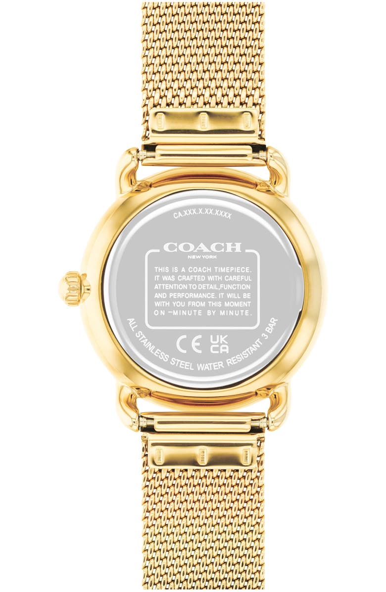 COACH Elliot Mesh Strap Watch, 28mm, Alternate, color, Gold/Silver