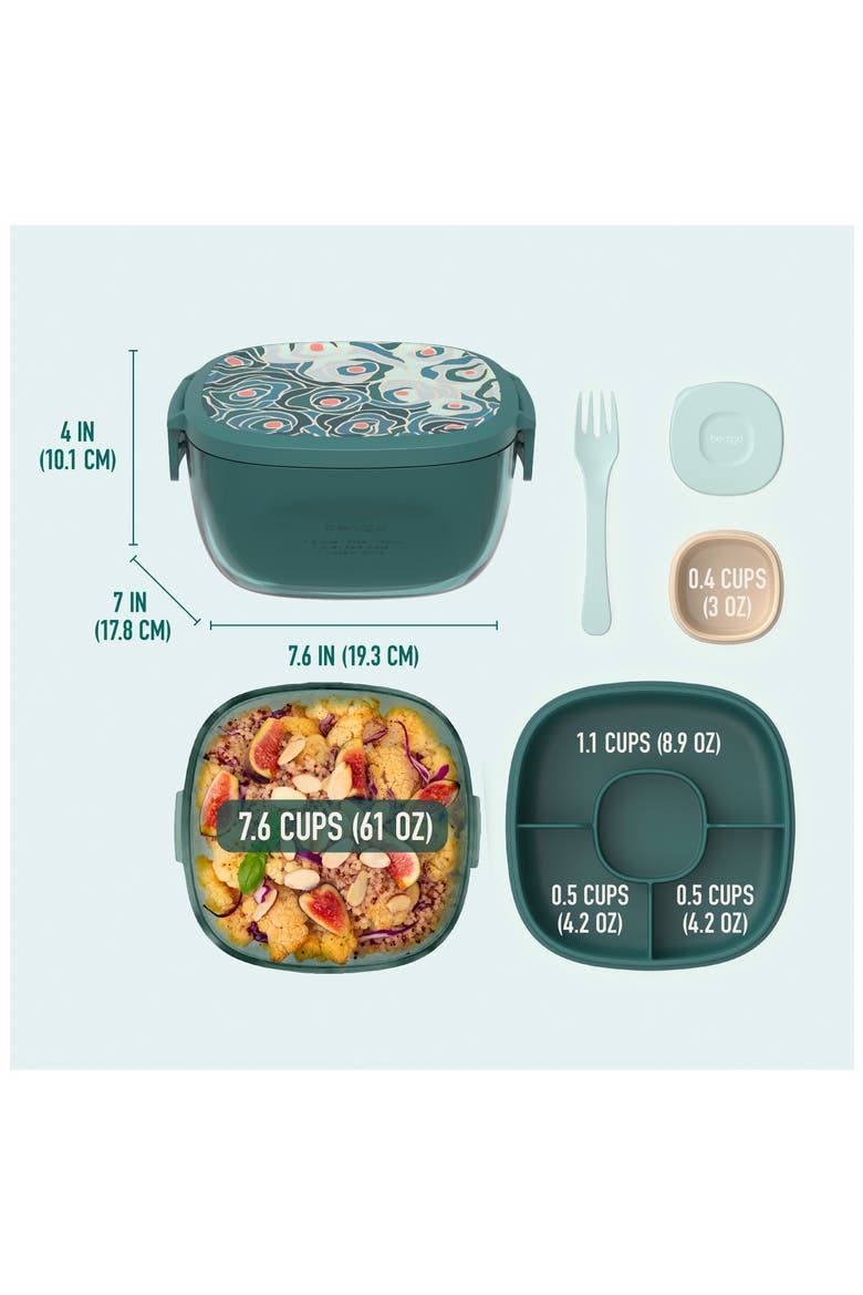 All-in-One Glass Salad Container, Alternate, color, GREEN