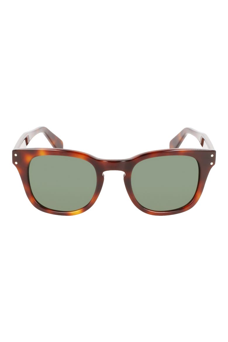 49mm Small Rectangular Sunglasses, Main, color, TORTOISE
