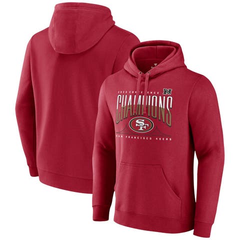 Men's Fanatics Branded  Scarlet San Francisco 49ers 2023 NFC Champions Hometown Pullover Hoodie